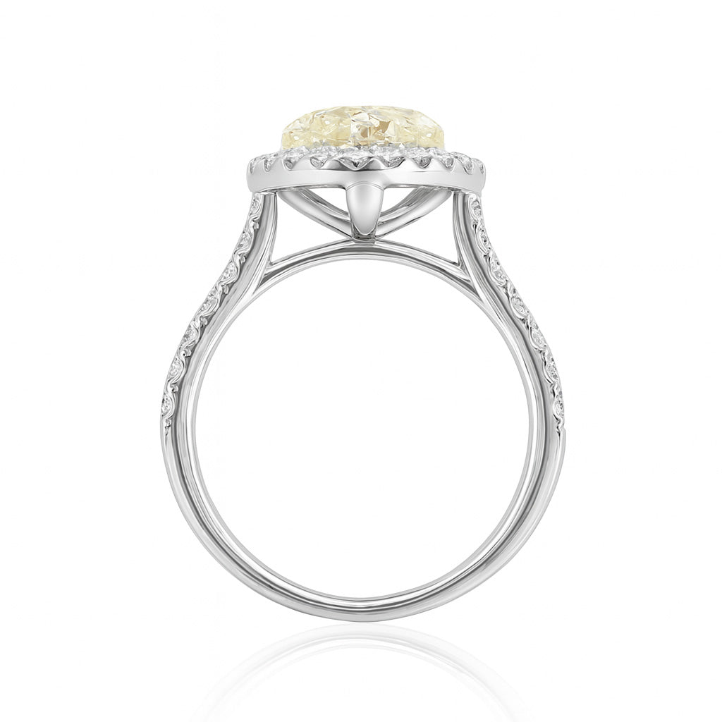 天然ダイヤモンドリング ベリーライトイエロー ペア SI2 4.33ct 横画像