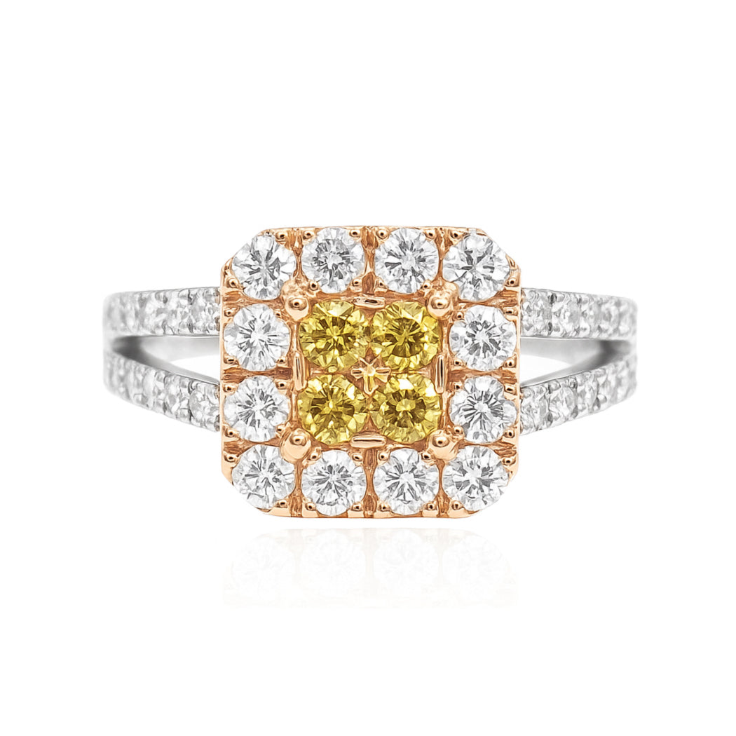 天然ダイヤモンドリング Yellow 0.84ct Round 画像
