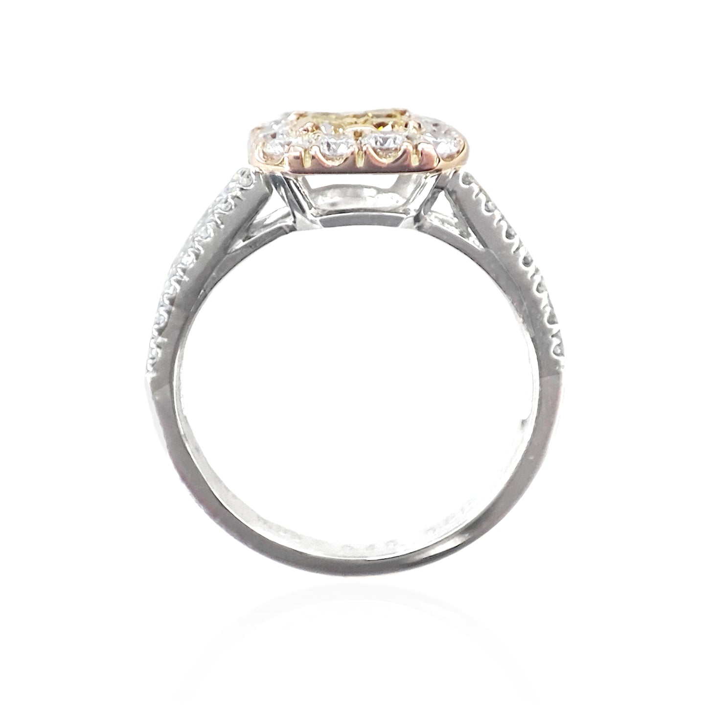 天然ダイヤモンドリング Yellow 0.84ct Round 横画像