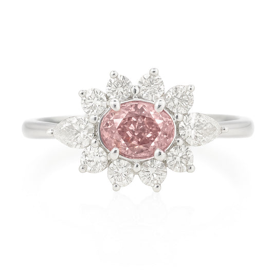 オーバルピンク ダイヤモンドリング 0.705ct SI2 画像
