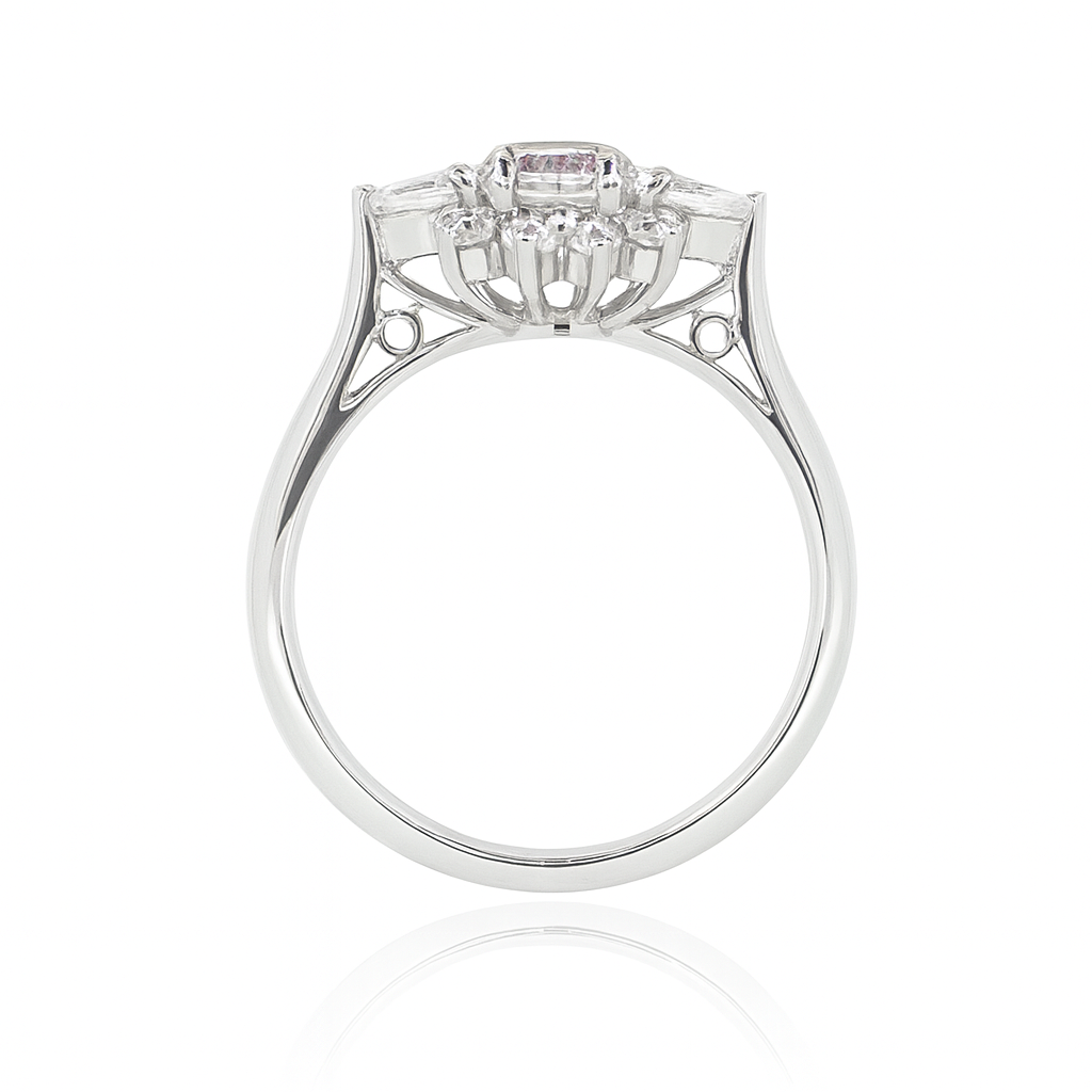 オーバルピンク ダイヤモンドリング 0.705ct SI2 横画像