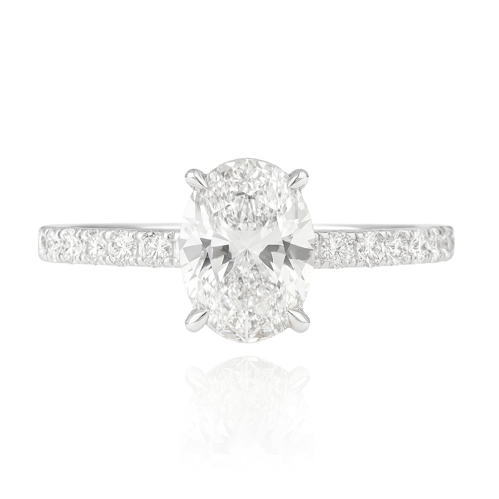 18K 無色E ダイヤモンドリング オーバル 0.93ct VVS2