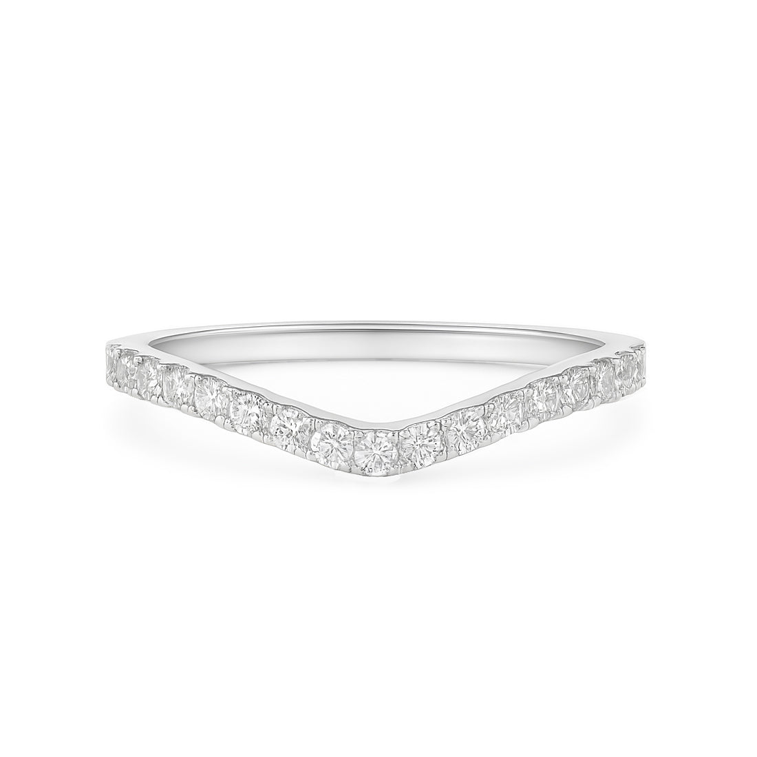 18K V字ライン ダイヤモンドリング 0.3ct