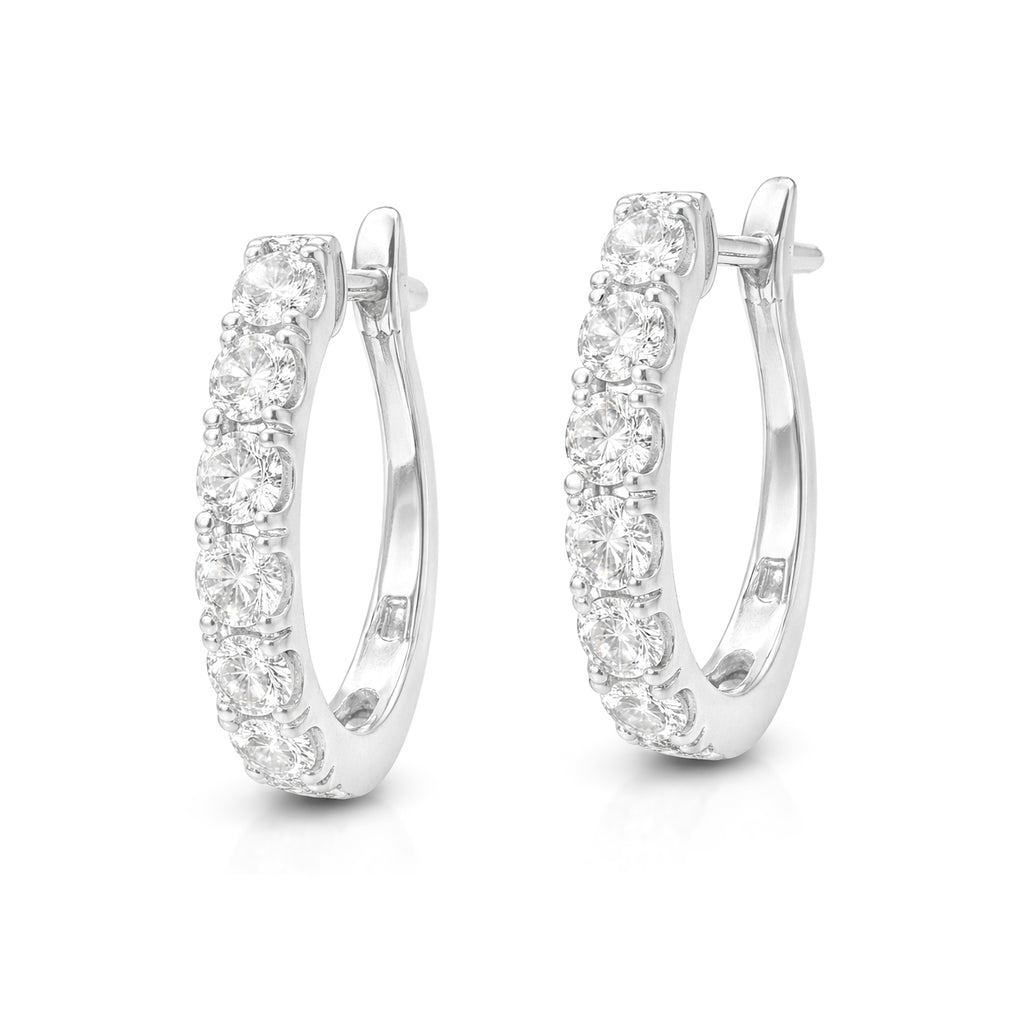 18K Hoop Diamond Earrings - 0.7ct
