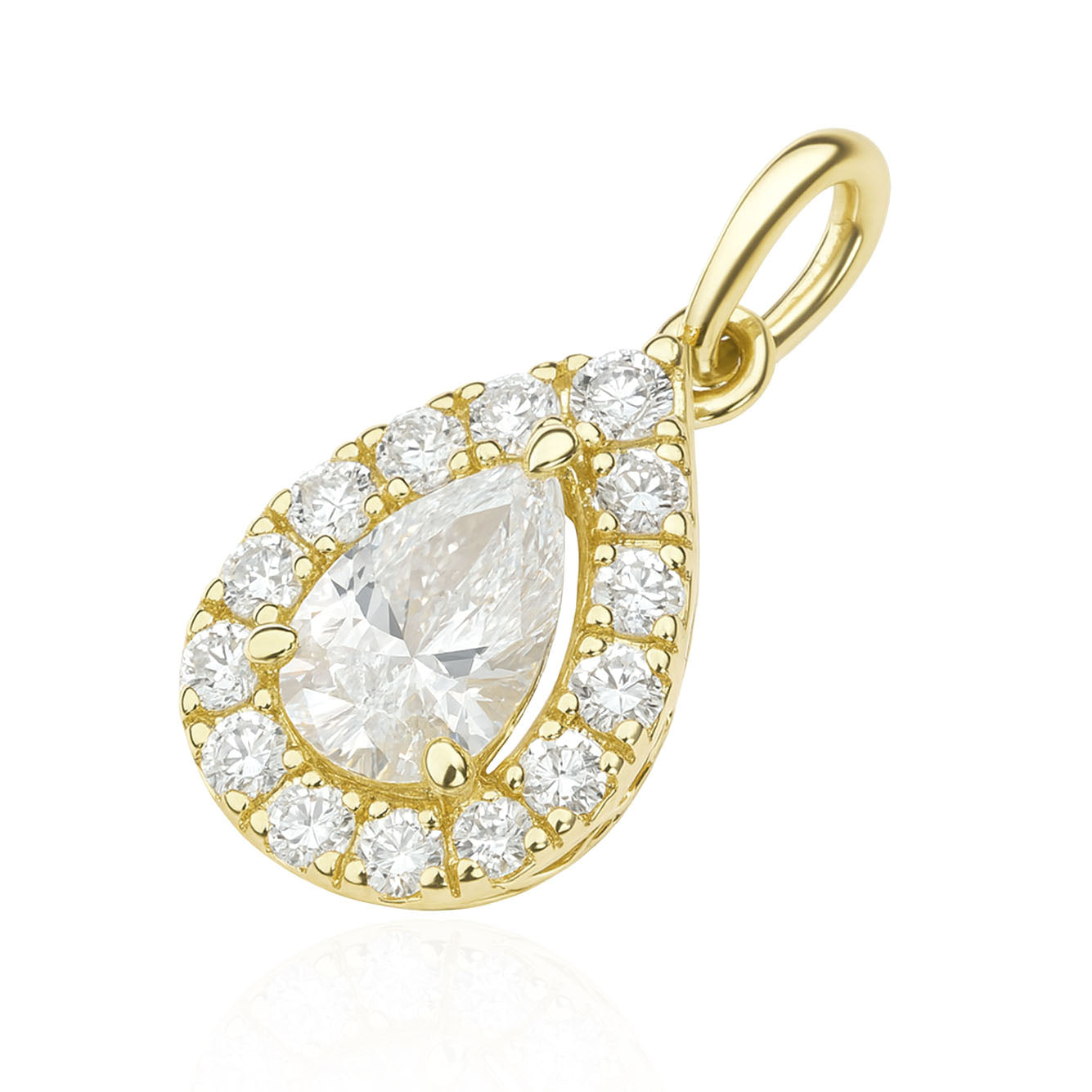18K Near Colorless Diamond Pendant Necklace - 0.629ct