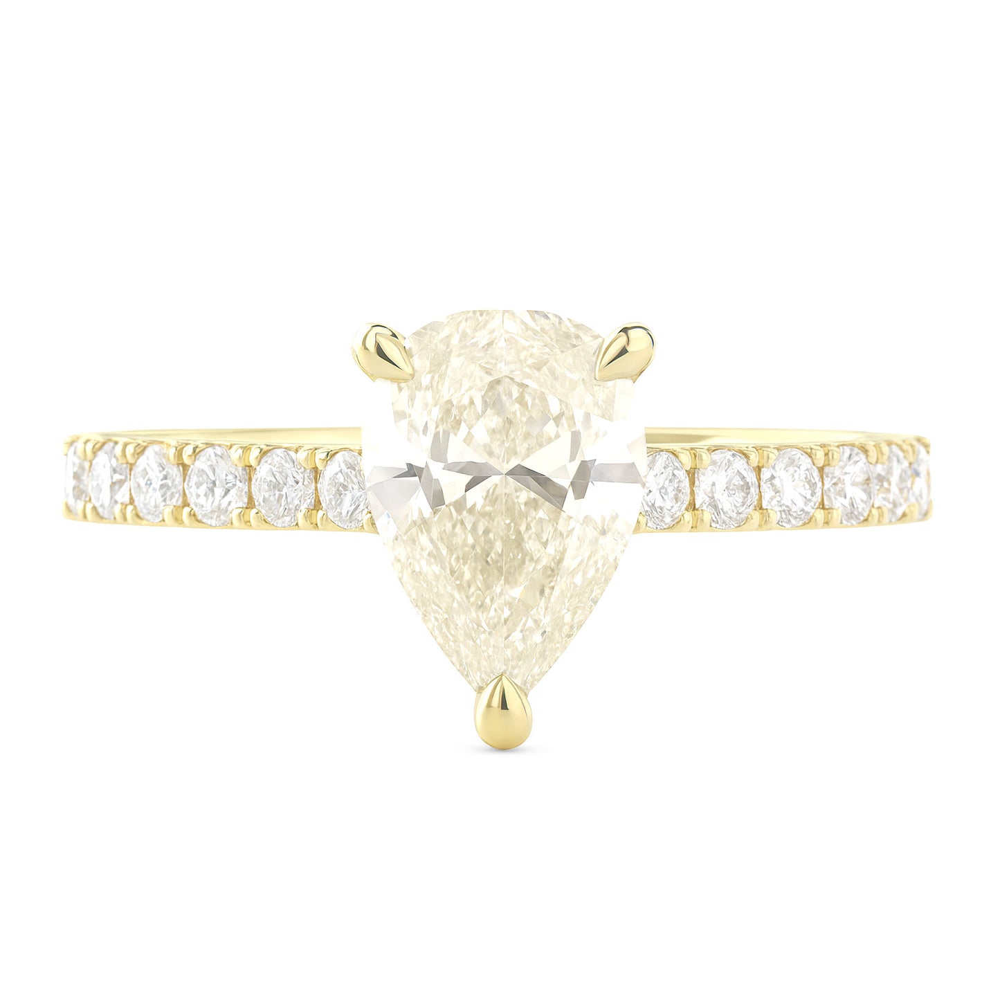 18K Pear-cut Near Colorless Diamond Ring - 1.146ct