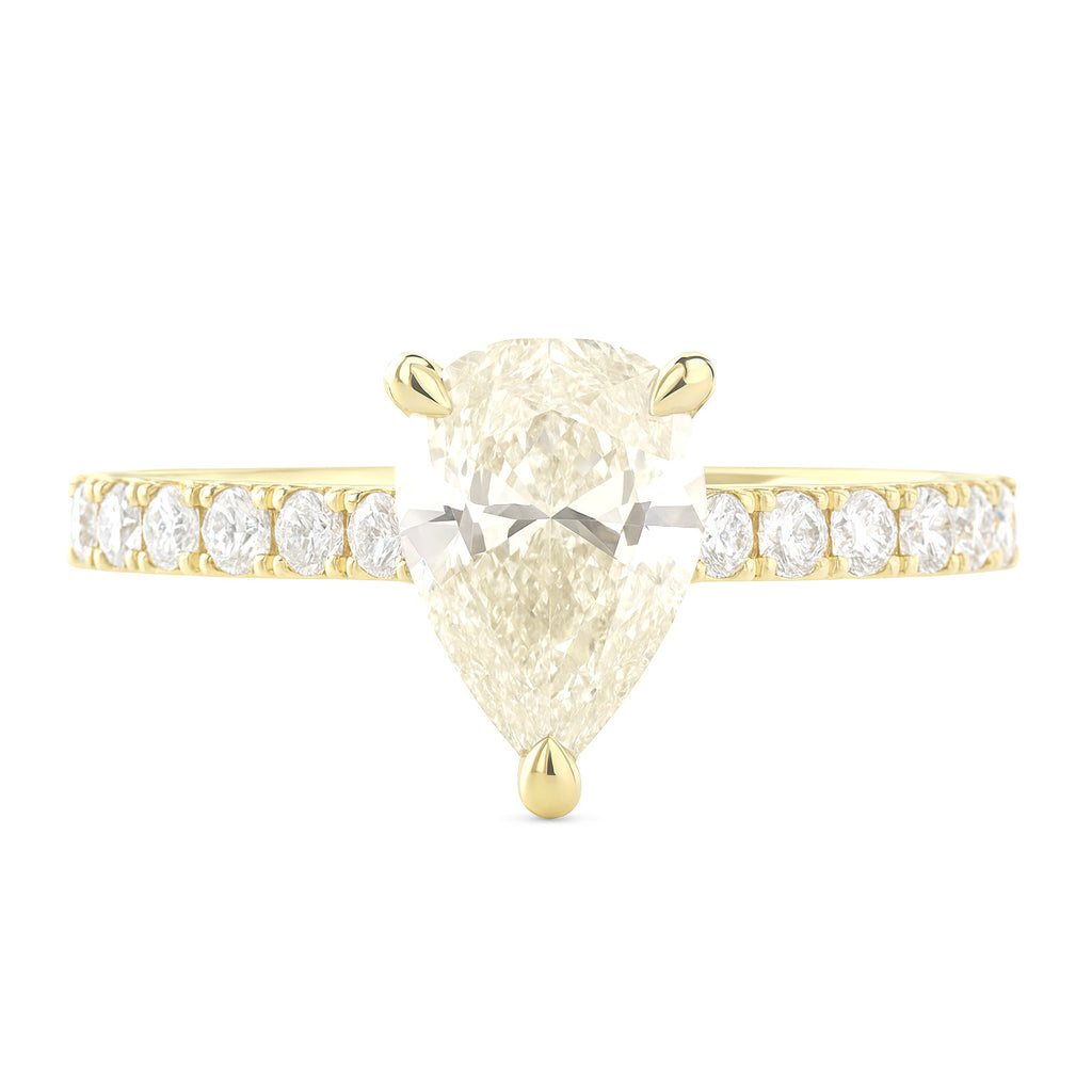 18K Pear-cut Near Colorless Diamond Ring - 1.146ct