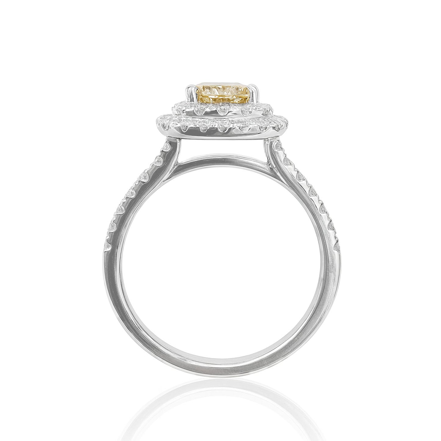 18K Round-cut Fancy Deep Yellow Diamond Ring - 0.501ct