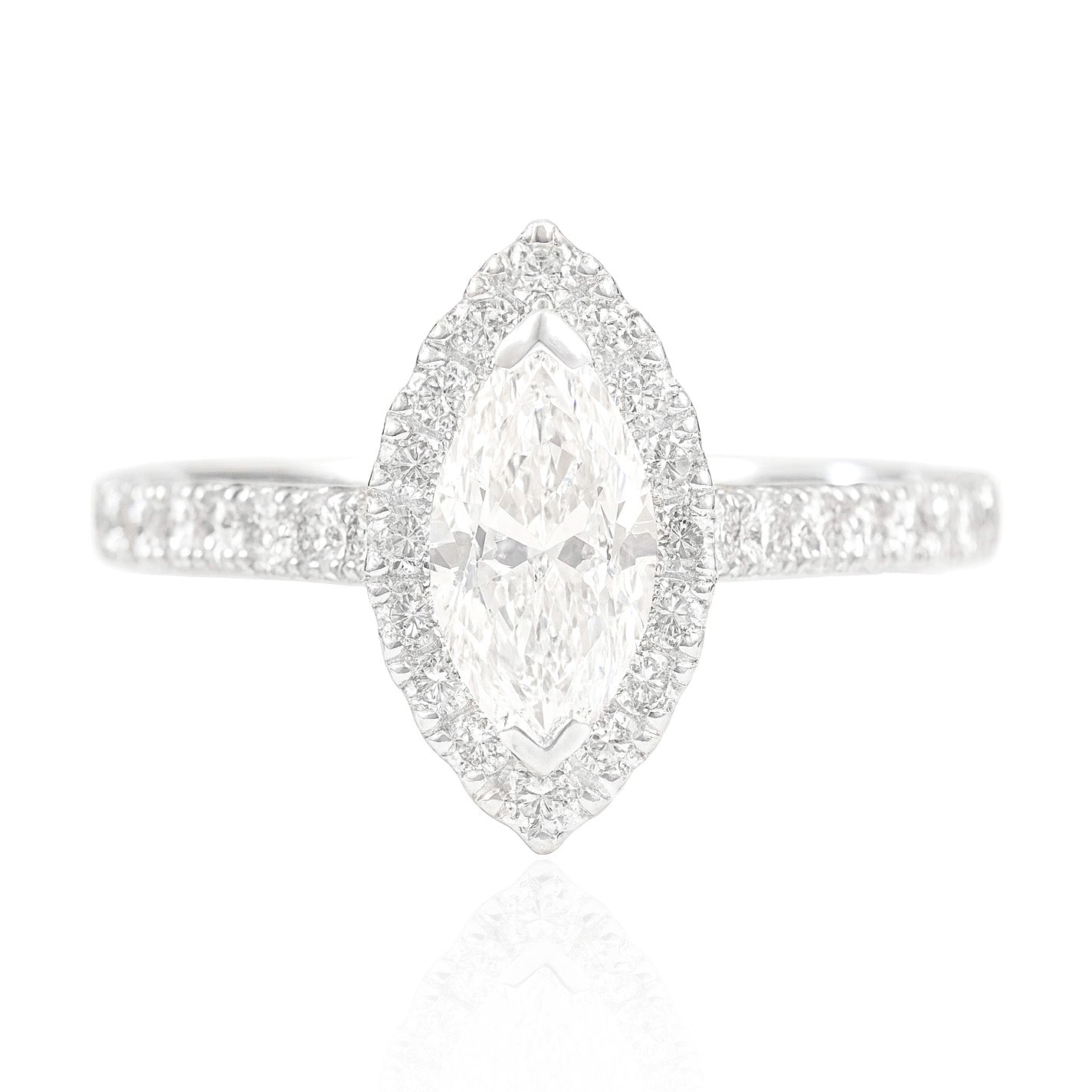 18K Marquise Colorless Diamond Ring - 1.25ct