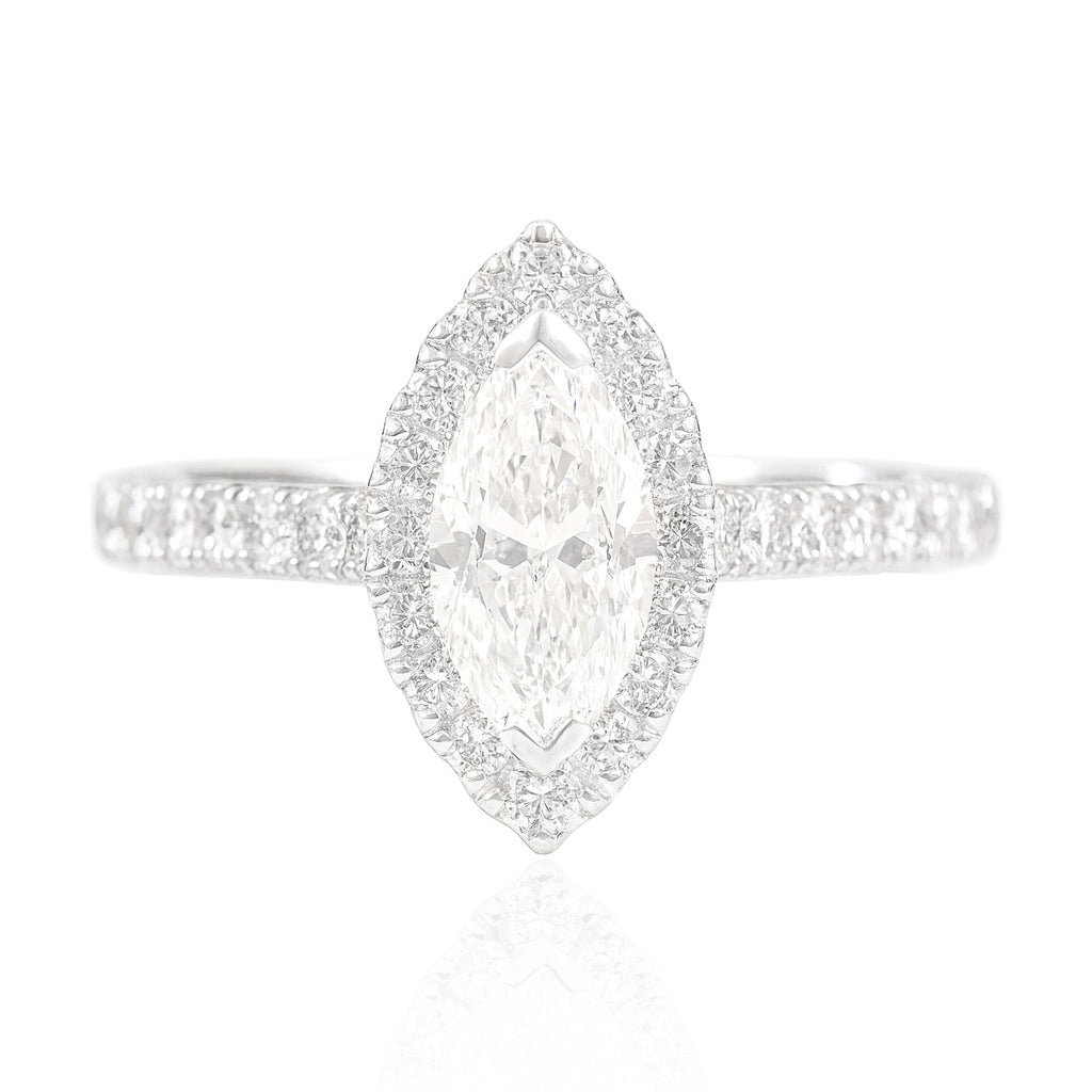 18K 無色 ダイヤモンドリング 1.25ct SI1 マーキス