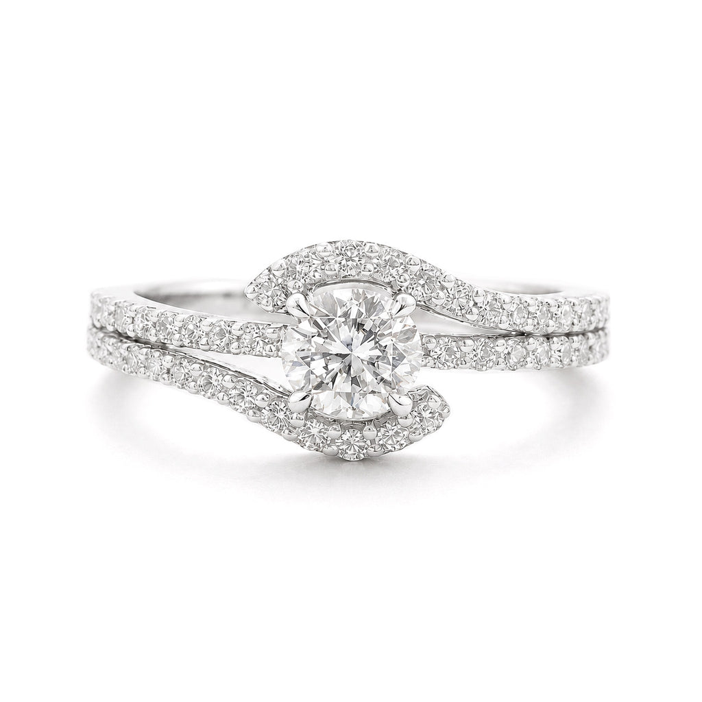 18K 無色E ダイヤモンドリング 1.362ct VS1 ラウンドカット