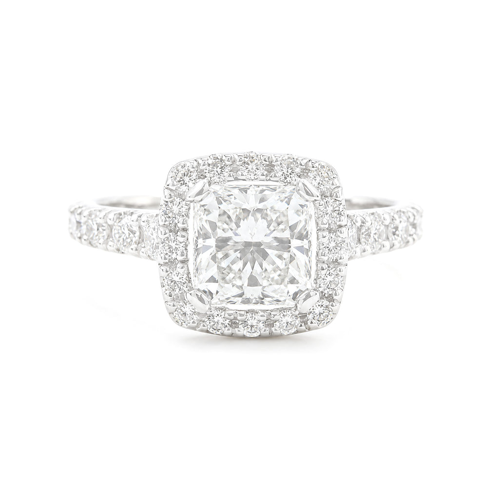 18K Radiant-cut Near Colorless Diamond Ring - 1.5ct