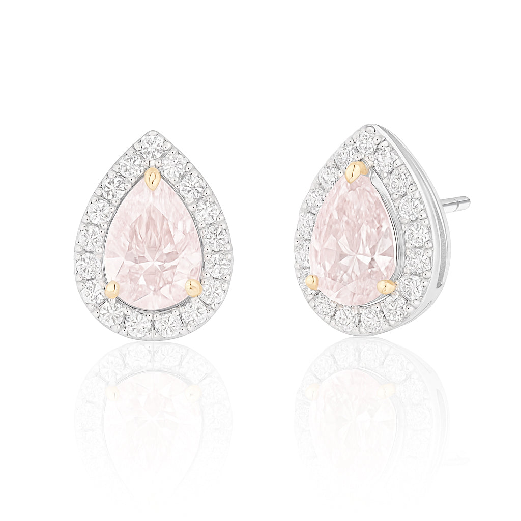 PT900 ピンクダイヤモンドイヤリング 0.532ct Very Light Pink VS1 ペア