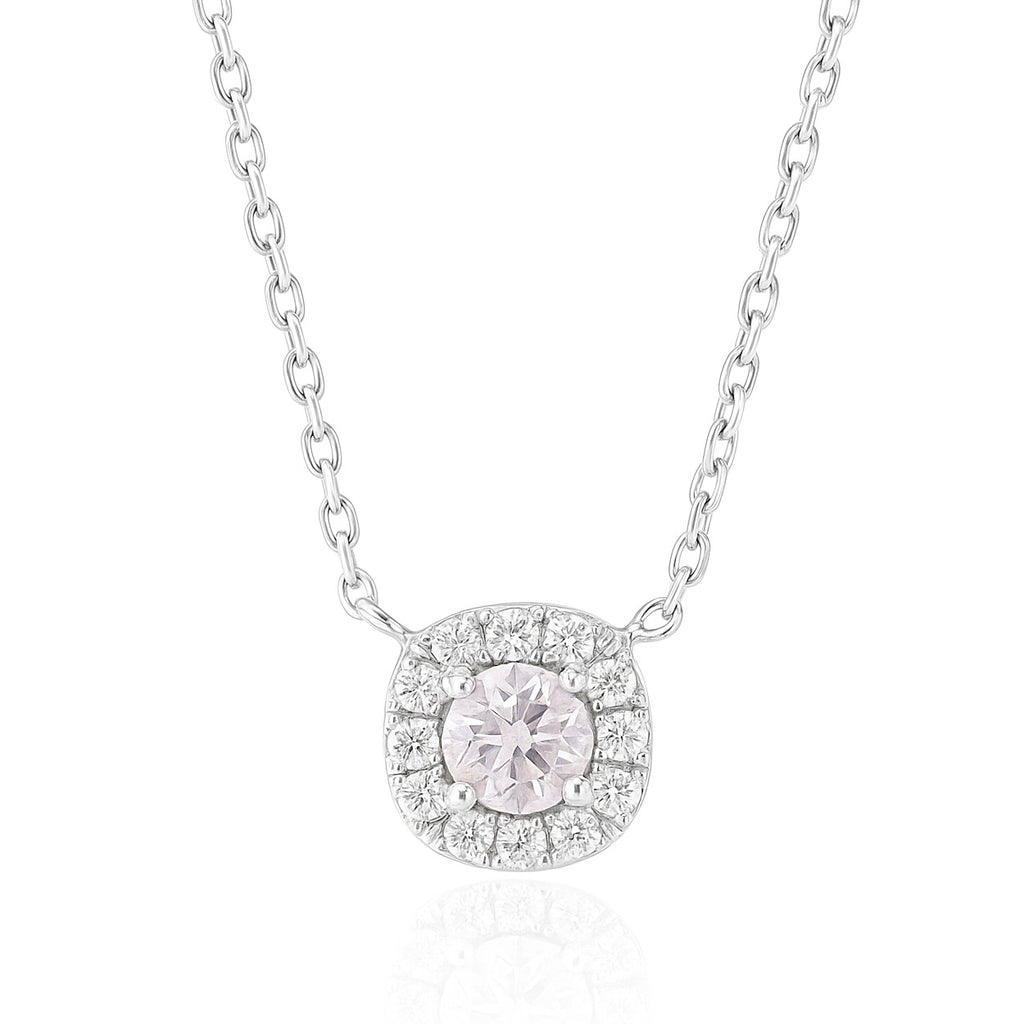 PT850/900 ピンクダイヤモンド ペンダントネックレス 0.255ct Light Pink I1 ラウンド