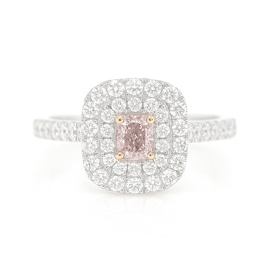 ピンクダイアモンドリング クッション 0.25ct SI2 画像