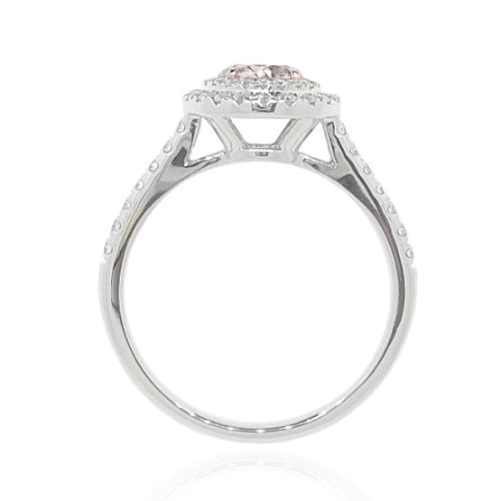 ピンクダイヤモンドリング ラディアント 0.933ct SI2 裏画像