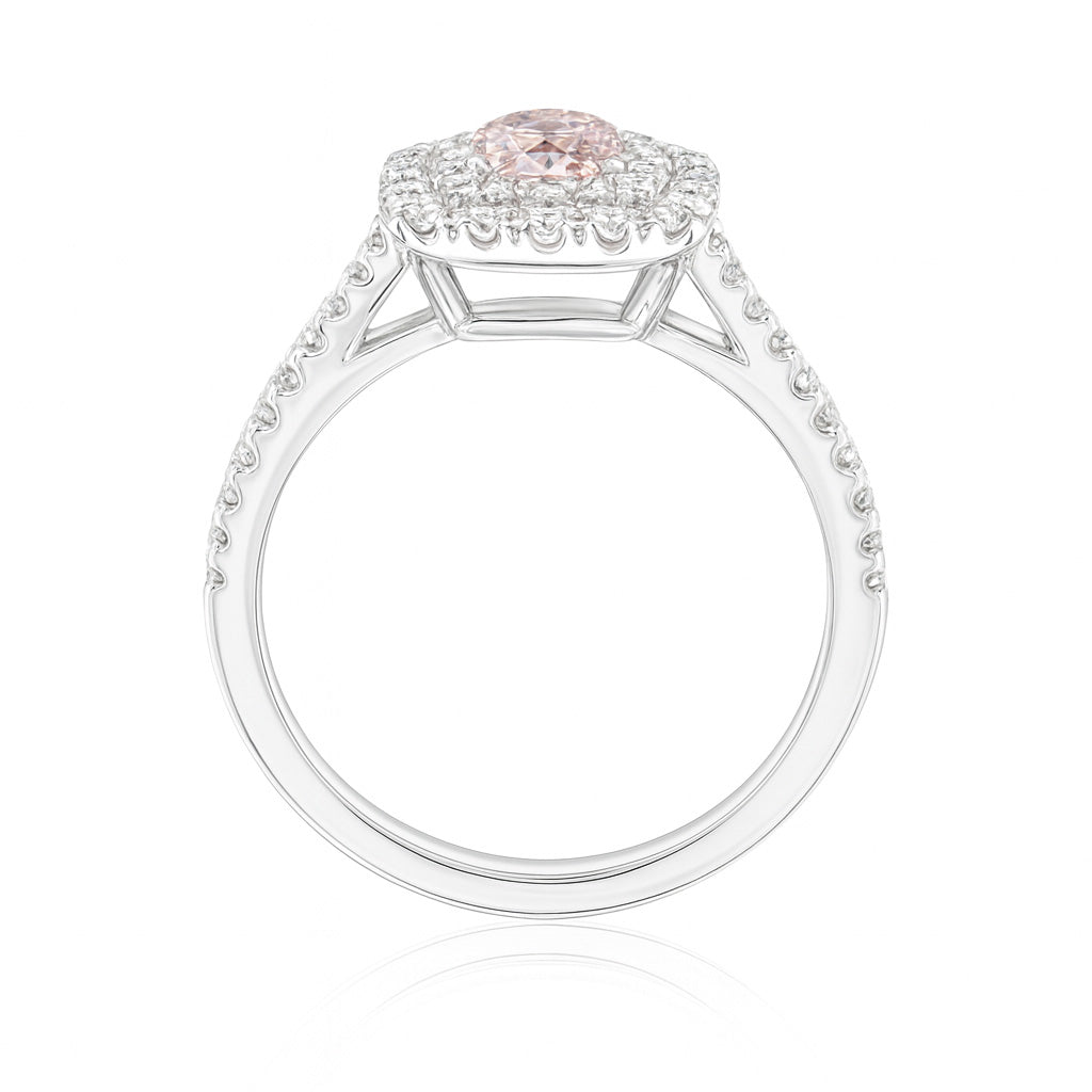 ピンクダイヤモンドリング鑑定書画像 クッション 0.25ct SI2 裏画像