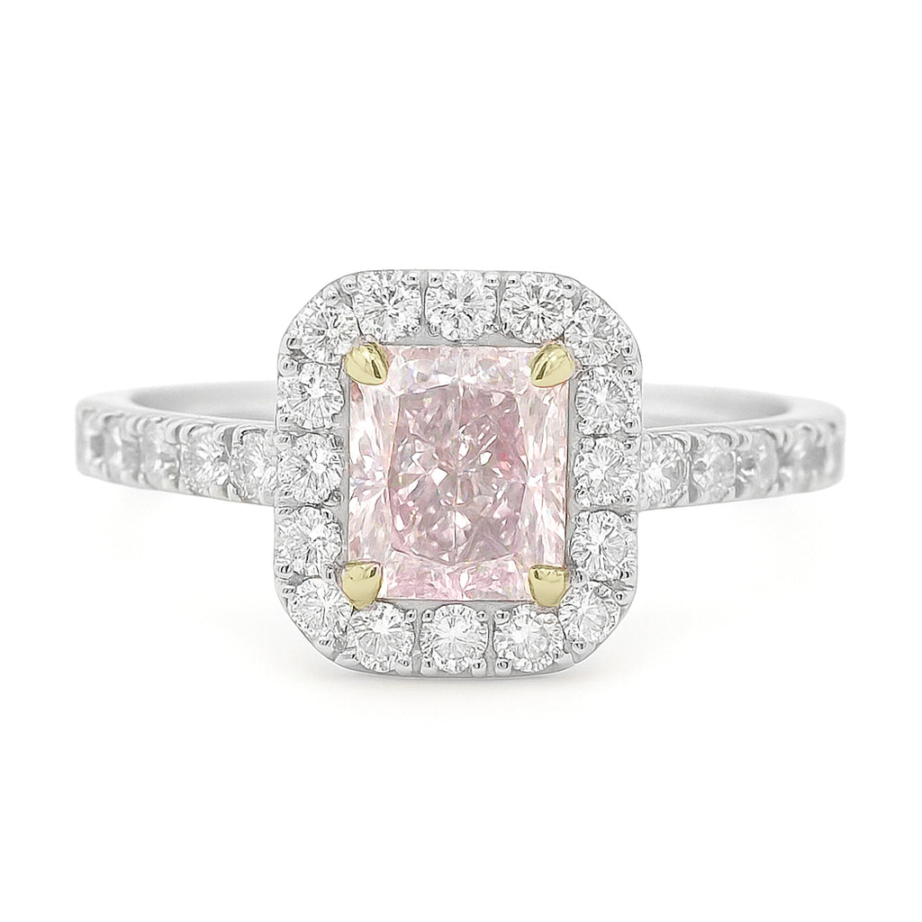 Mael Cushion Very Light Pink Diamond Ring - 0.735ct