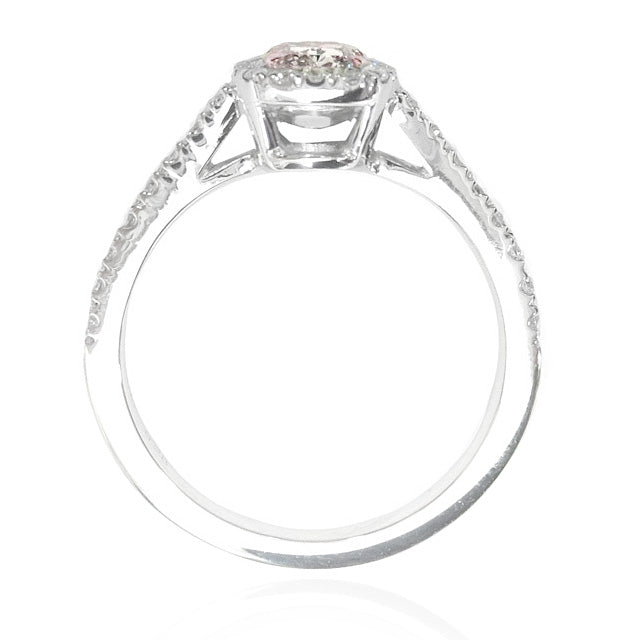 ピンクダイアモンドリング クッション 0.795ct VS2 裏画像