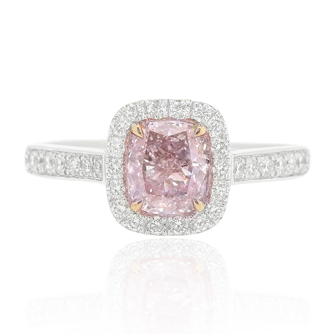 ピンクダイアモンドリング クッション 0.97ct SI2 画像
