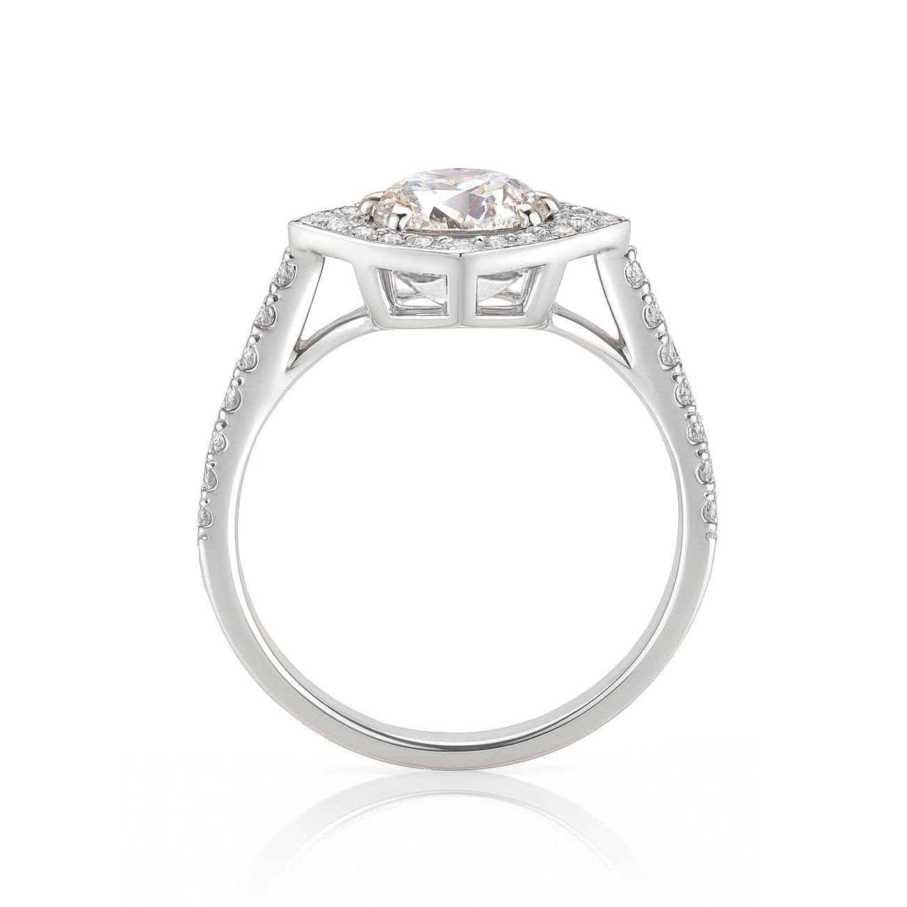 ピンクダイヤモンドリング オクタゴン 2.022ct SI2 裏画像