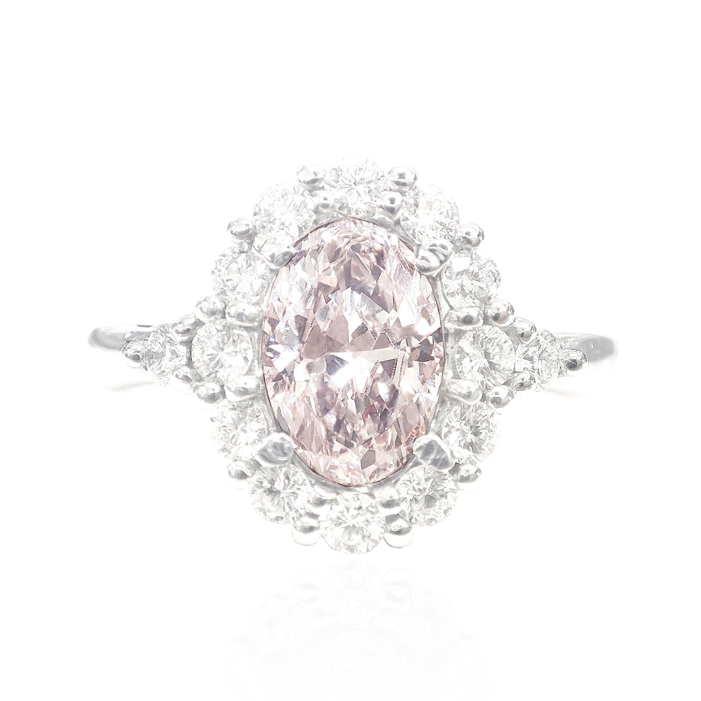 ピンクダイアモンドリング オーバル 1.286ct VVS2 画像