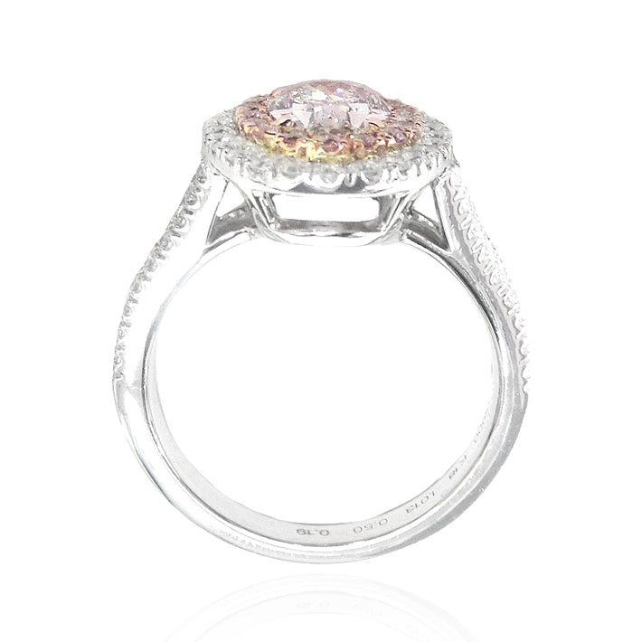 ピンクダイヤモンドリング オーバル 1.703ct SI2 裏画像