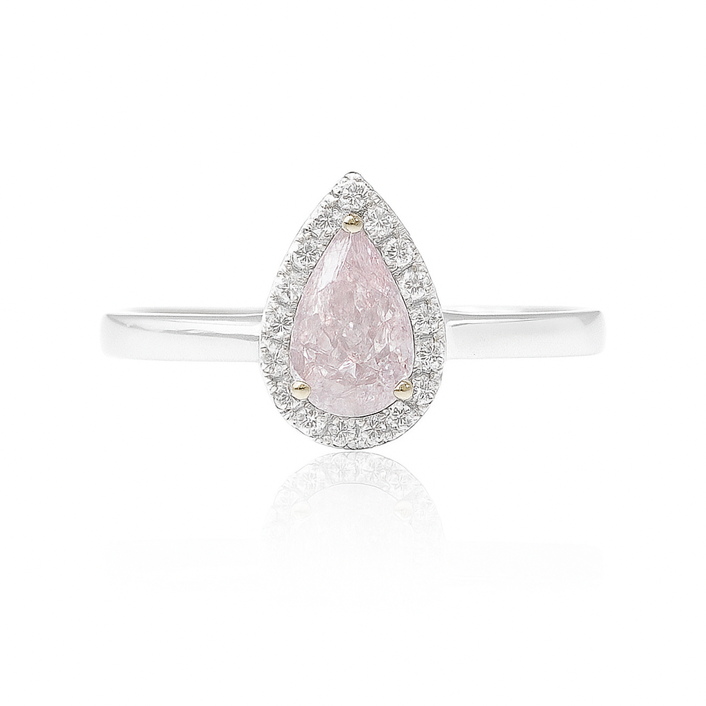 PT900 ピンクダイヤモンドリング 0.614ct Faint Pink VS1 ペア