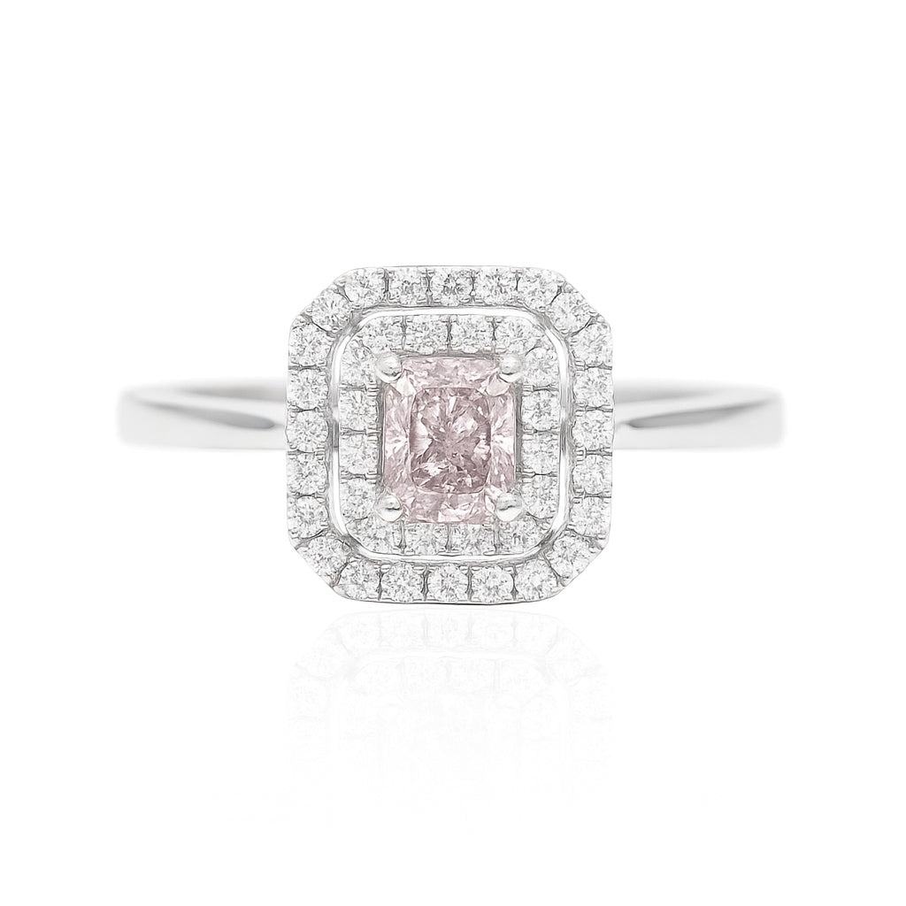 ピンクダイアモンドリング ラディアント 0.405ct SI2 画像