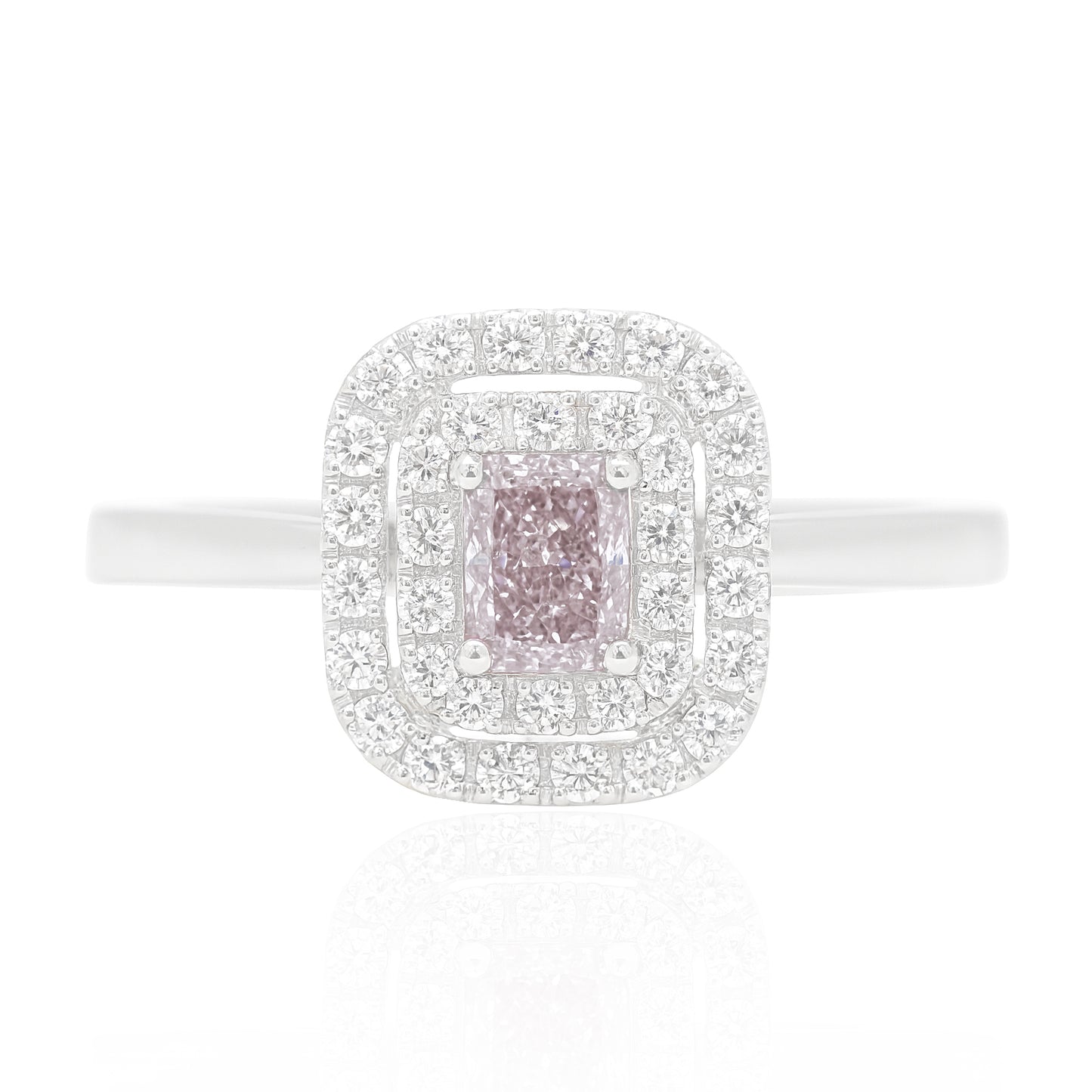 ピンクダイアモンドリング ラディアント 0.405ct SI2 画像