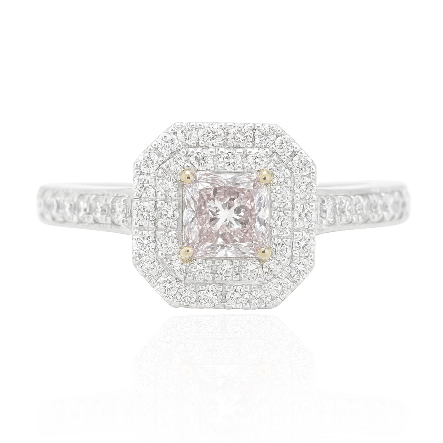 イエローダイアモンドリング プリンセス 0.995ct SI1 画像