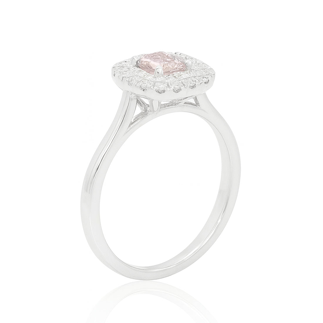ピンクダイヤモンドリング ラディアント 0.405ct SI2 裏画像