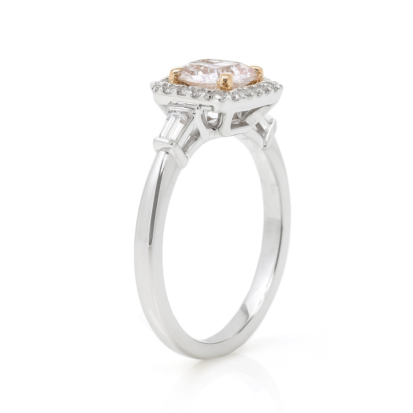 ピンクダイアモンドリング ラディアント 0.777ct SI1 画像