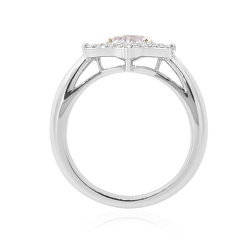 Mael ファンシーピンクラウンド・ダイヤモンドリング 0.681ct 天然 CGL VS2 リング裏側画像