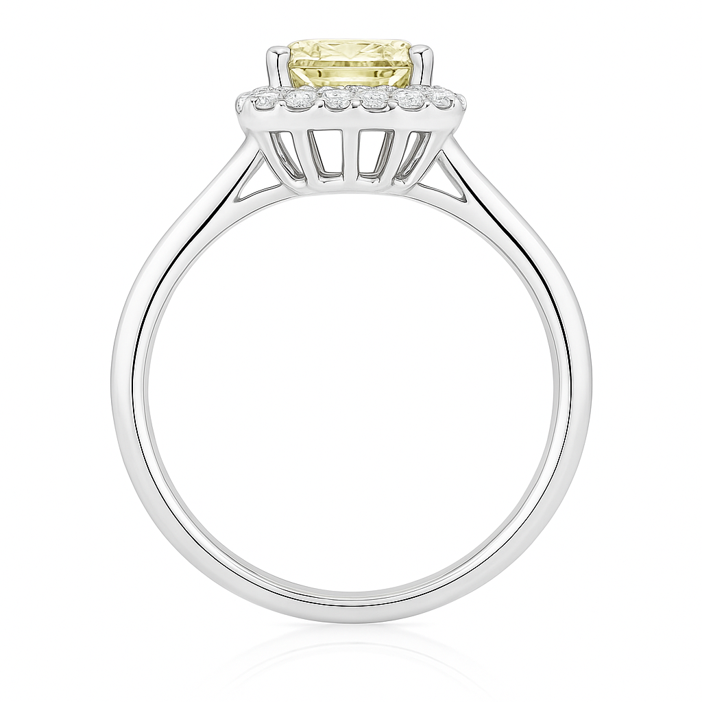 プリンセス イエローダイヤモンドリング - 1.009ct VVS2 横画像