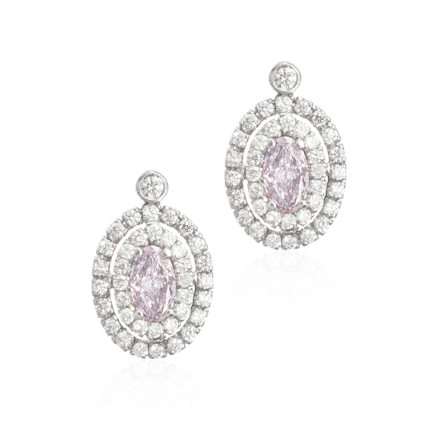 パープルダイアモンドピアス オーバル 0.838ct VS2 画像