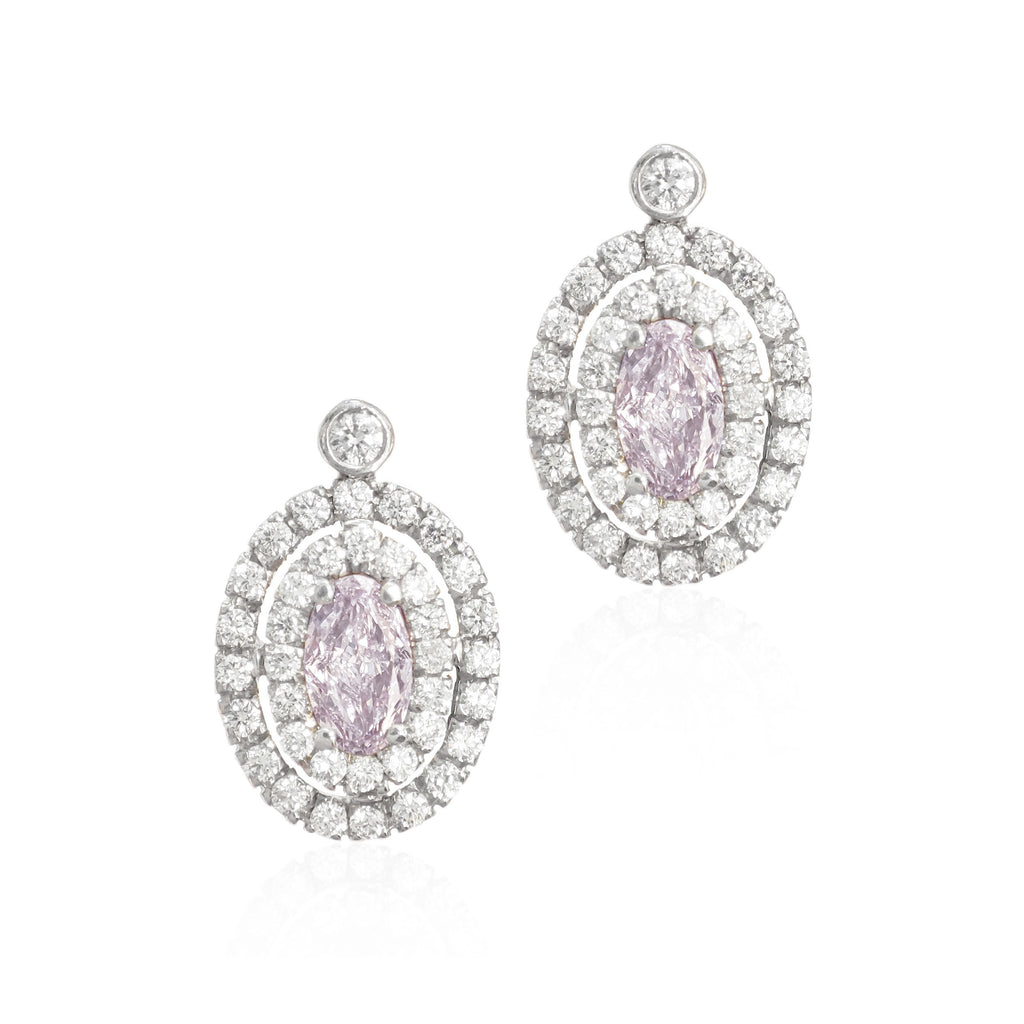 Mael Oval Purple Diamond Earrings - 0.838ct