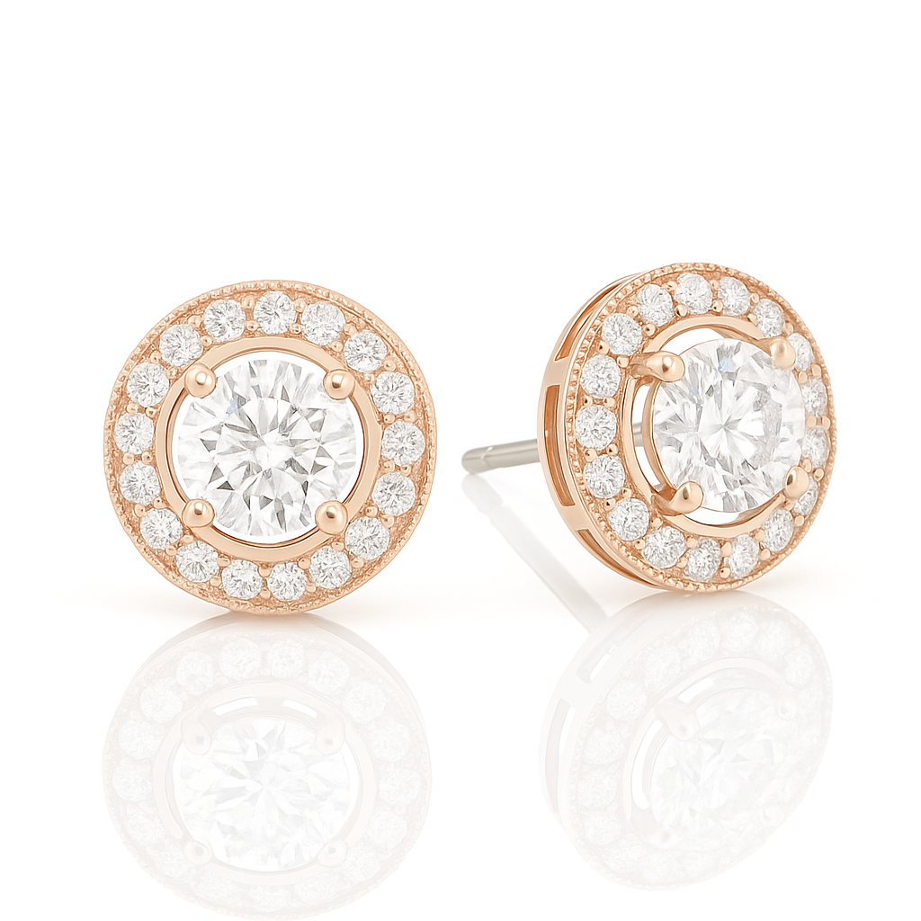 ダイヤモンドイヤリング 調整可能デザイン 18Kゴールド - 0.936ct