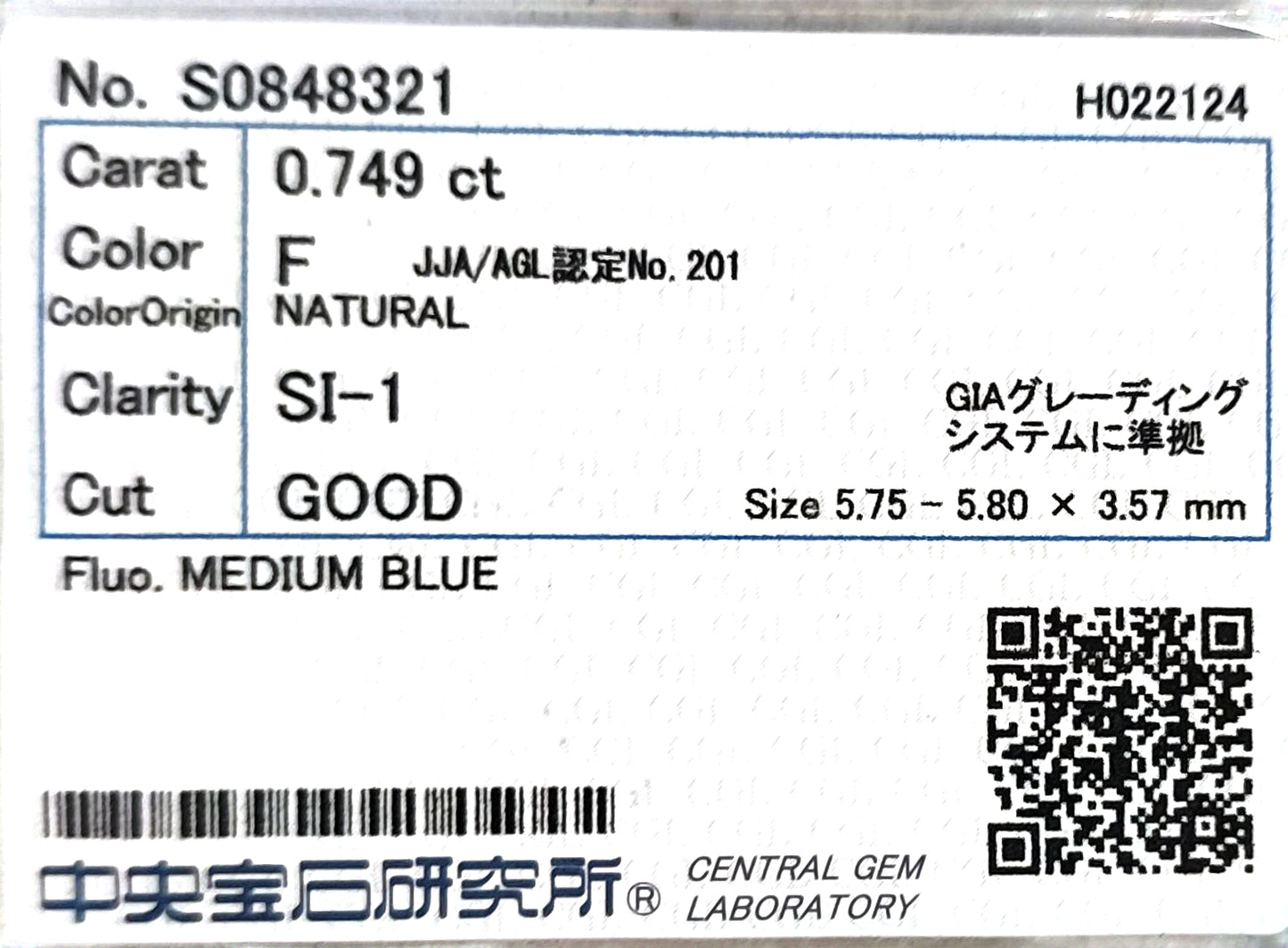 PT950 花柄 ダイヤモンドリング 2.128ct SI1 Colorless ラウンド CGL鑑定書詳細 画像