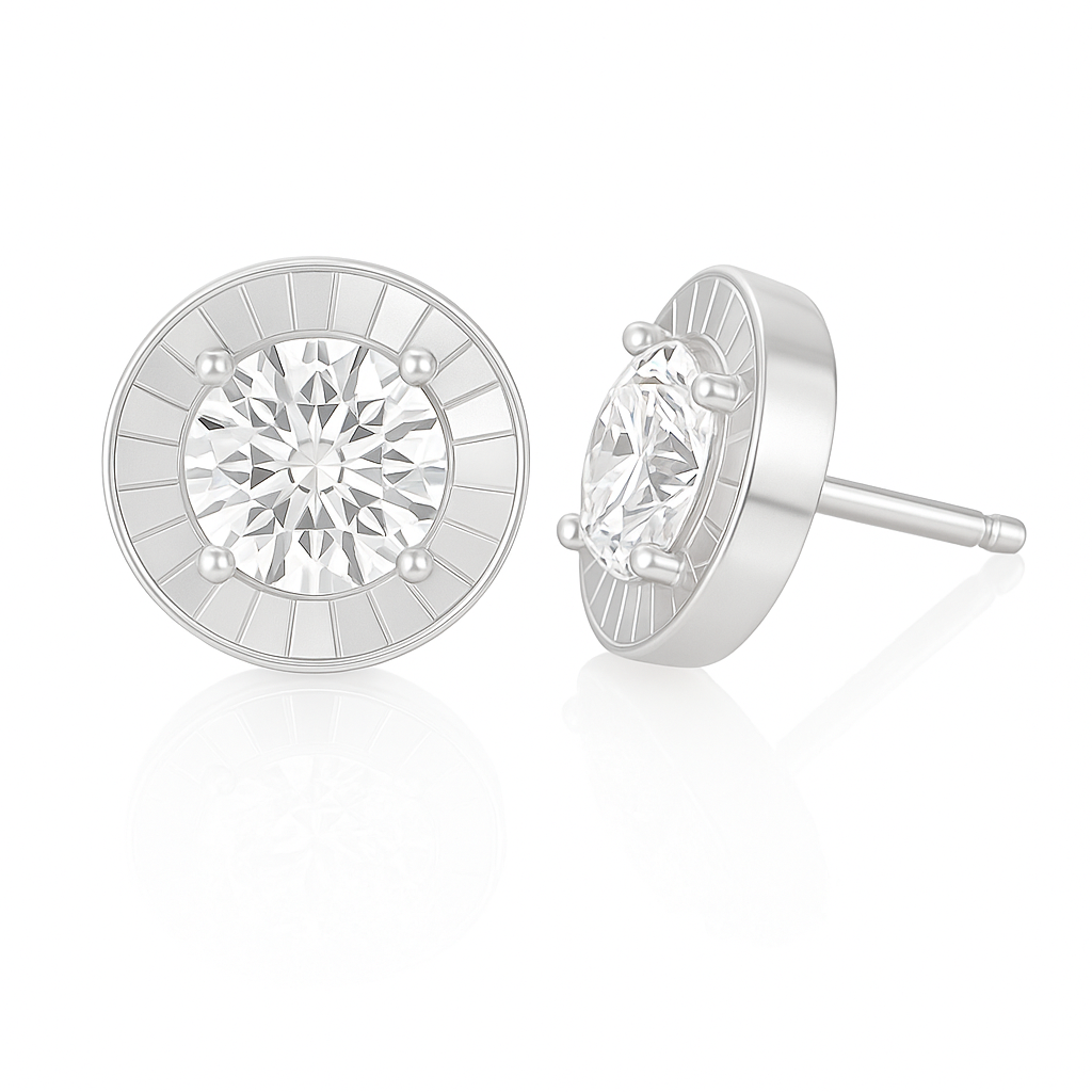 AU750 無色ダイヤモンドイヤリング 0.731ct ラウンド