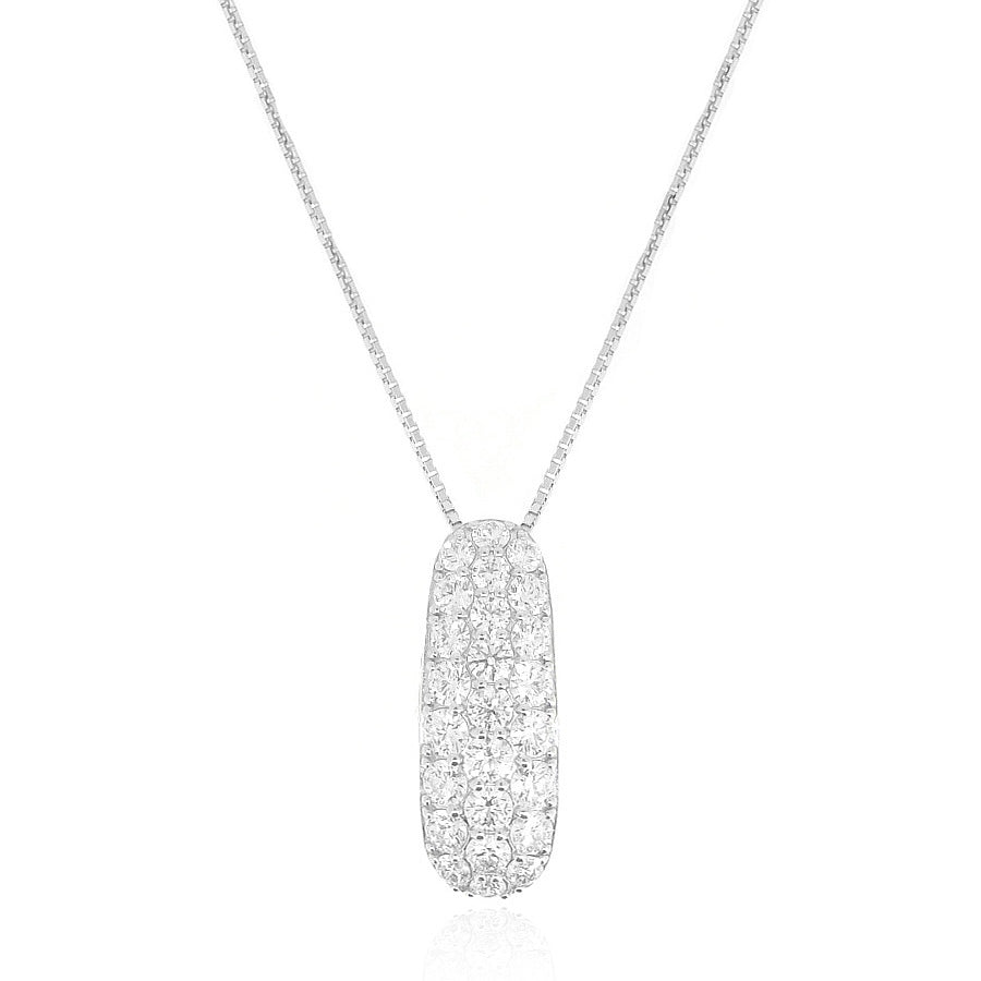 K18 ラウンドダイヤモンドペンダントネックレス 18KWG - 1ct 画像
