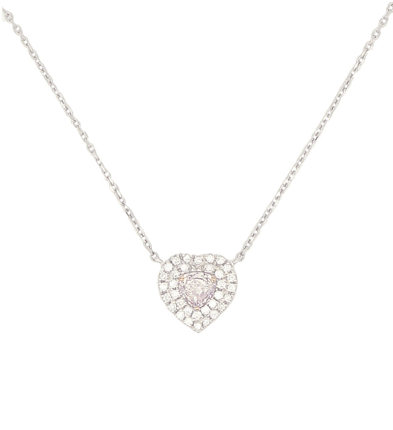 Mael ライト・ピンクハートダイヤモンドネックレス 0.472ct 天然 SI-2 AGT ダイヤモンド画像