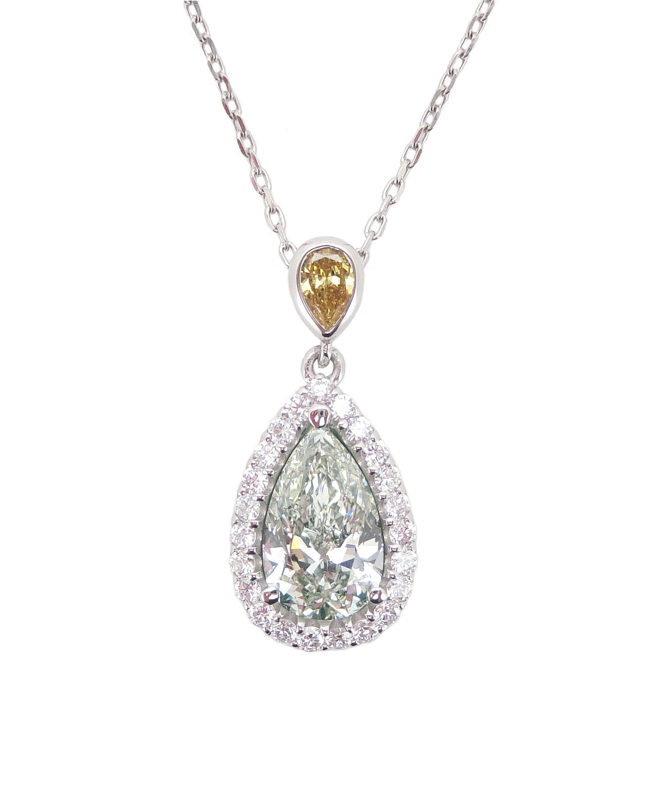 Mael ダブルラウンドシェイプ・ファンシーダイヤモンドネックレス 1.547ct 天然 SI-1/I-1 CGL ダイヤモンド画像