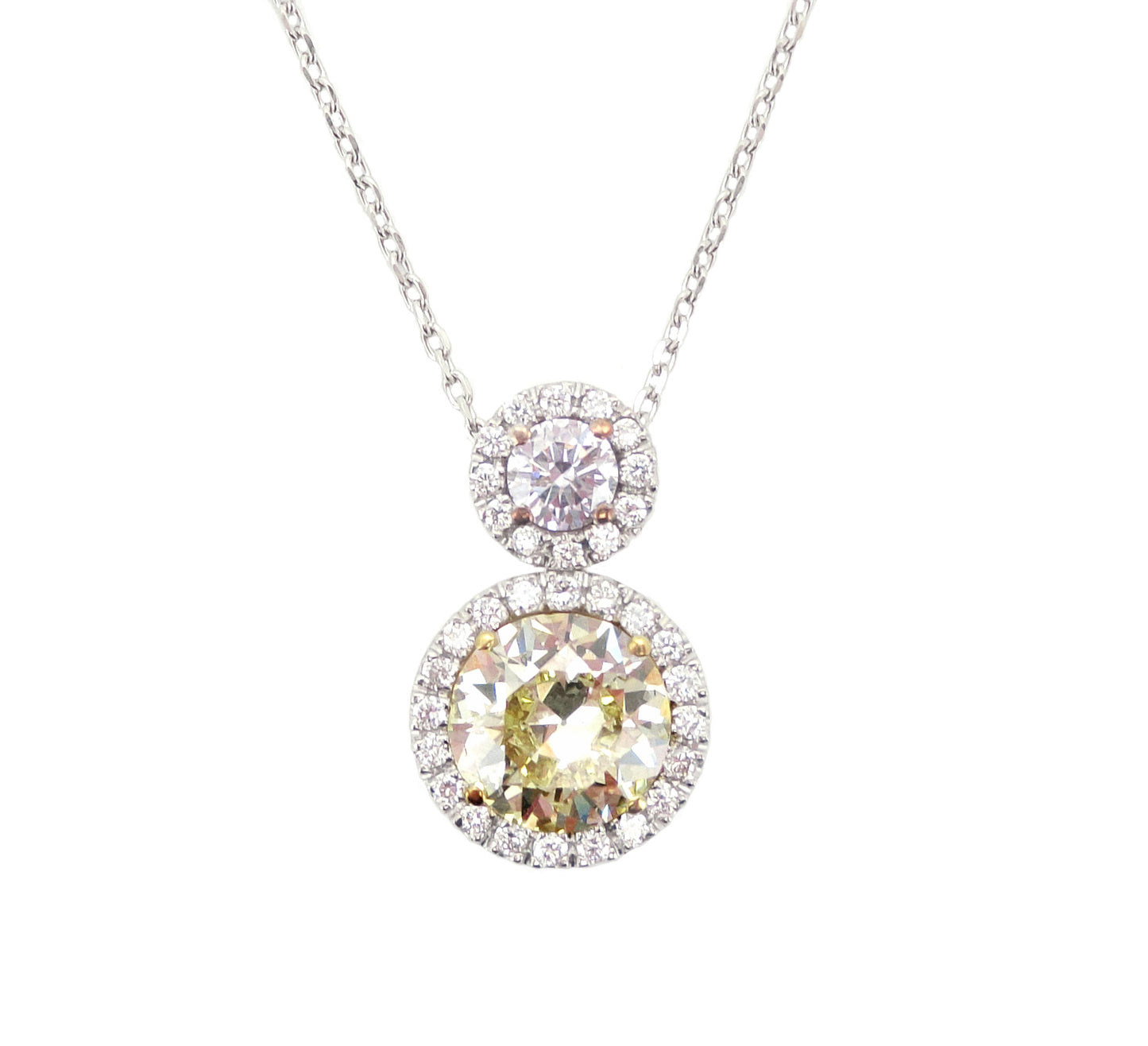 Mael ダブルラウンドシェイプ・ファンシーダイヤモンドネックレス 1.547ct 天然 SI-1/I-1 CGLダイヤモンド画像
