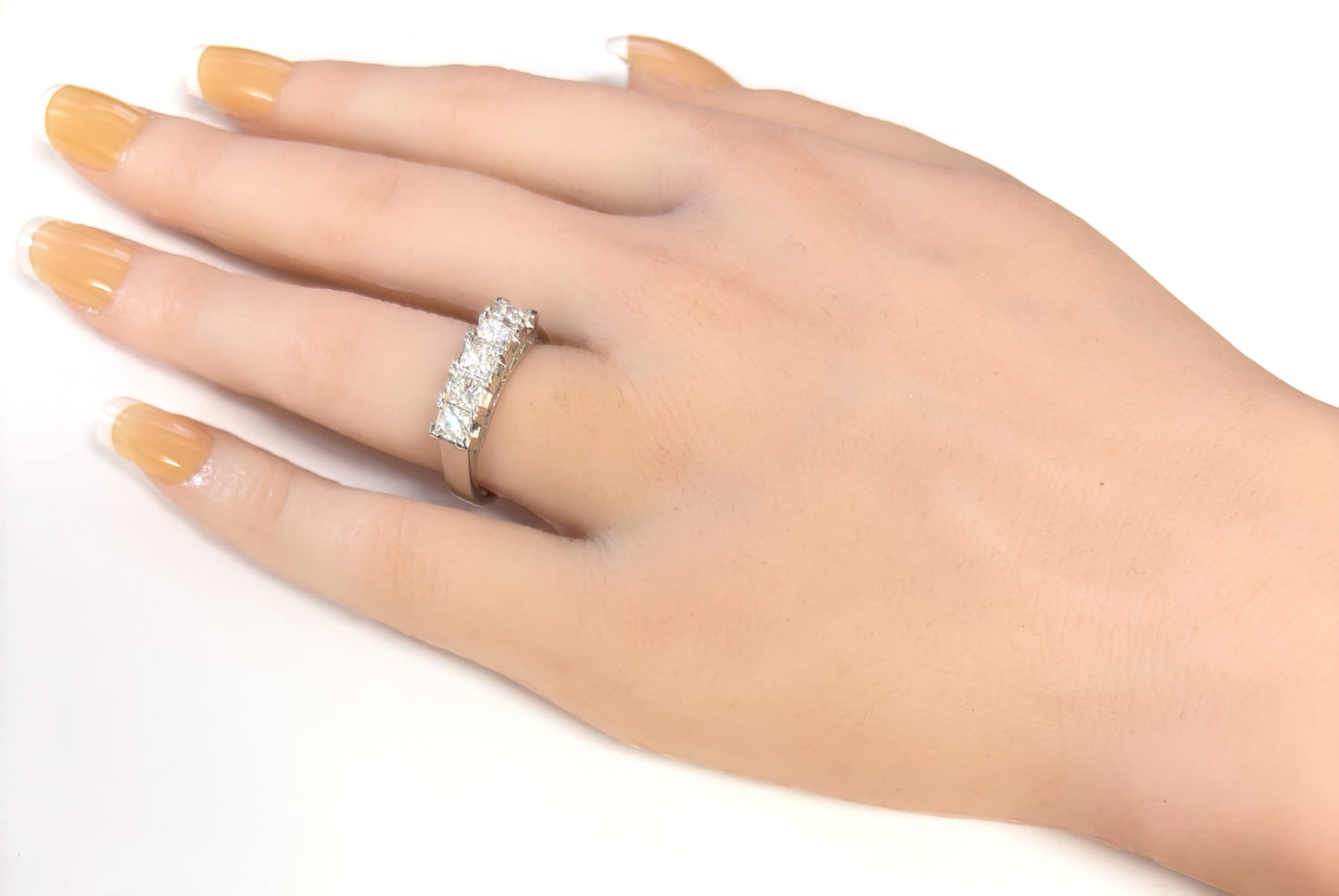 Princess-cut 5 Stone Colorless Diamond Ring - 1.5ct