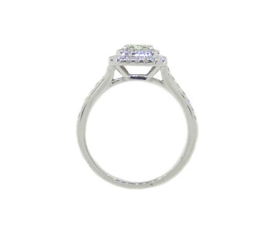 Mael ライトグリーンラディアント・ダイヤモンドリング 1.126ct 天然 VS2 CGL裏側画像