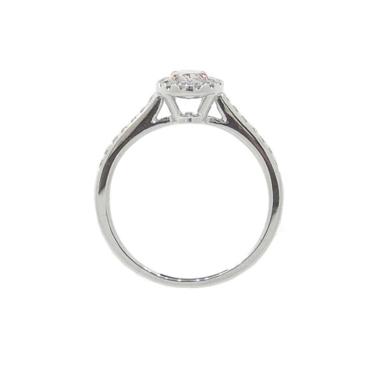 Mael オレンジピンク オーバル ダイヤモンドリング 0.833ct 天然 VS-2 CGL リング裏側画像