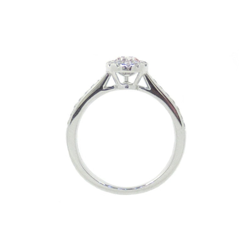 Mael ベリーライト・オレンジ・ピンク ペアシェイプ・ダイヤモンドリング 0.817ct 天然 CGL SI-2リング裏側画像