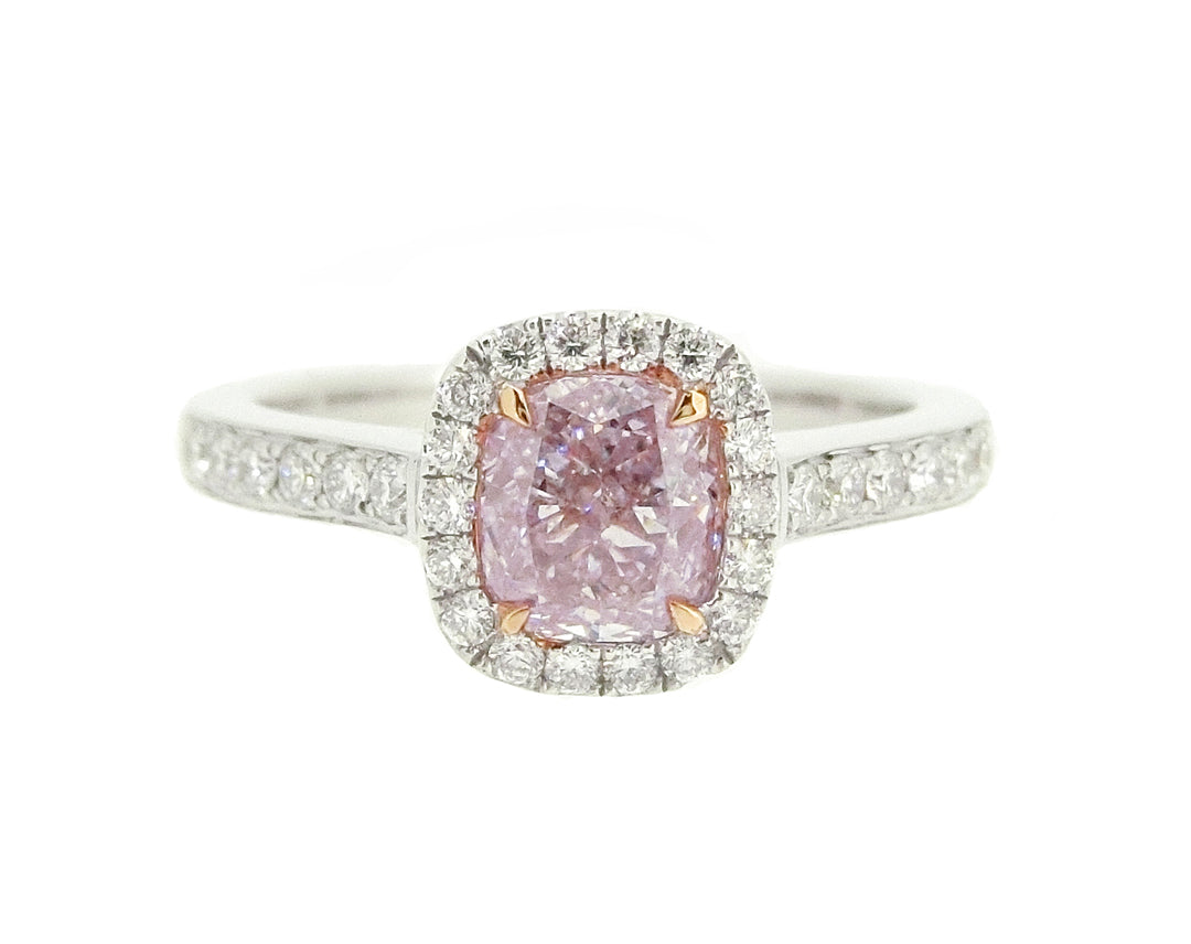 Mael ファンシーライトピンククッション・ダイヤモンドリング 0.97ct 天然 GIA SI-2リング画像