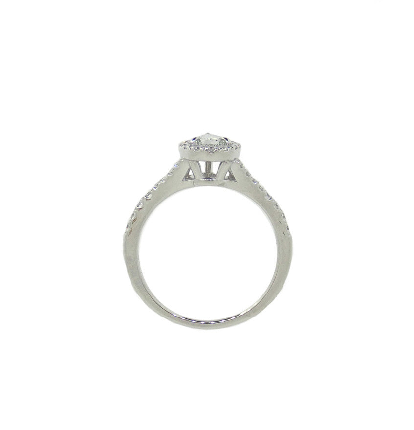 Mael ファンシーライト・イエローグリーンペア・ダイヤモンドリング 0.91ct 天然 GIA VVS2 リング裏側画像